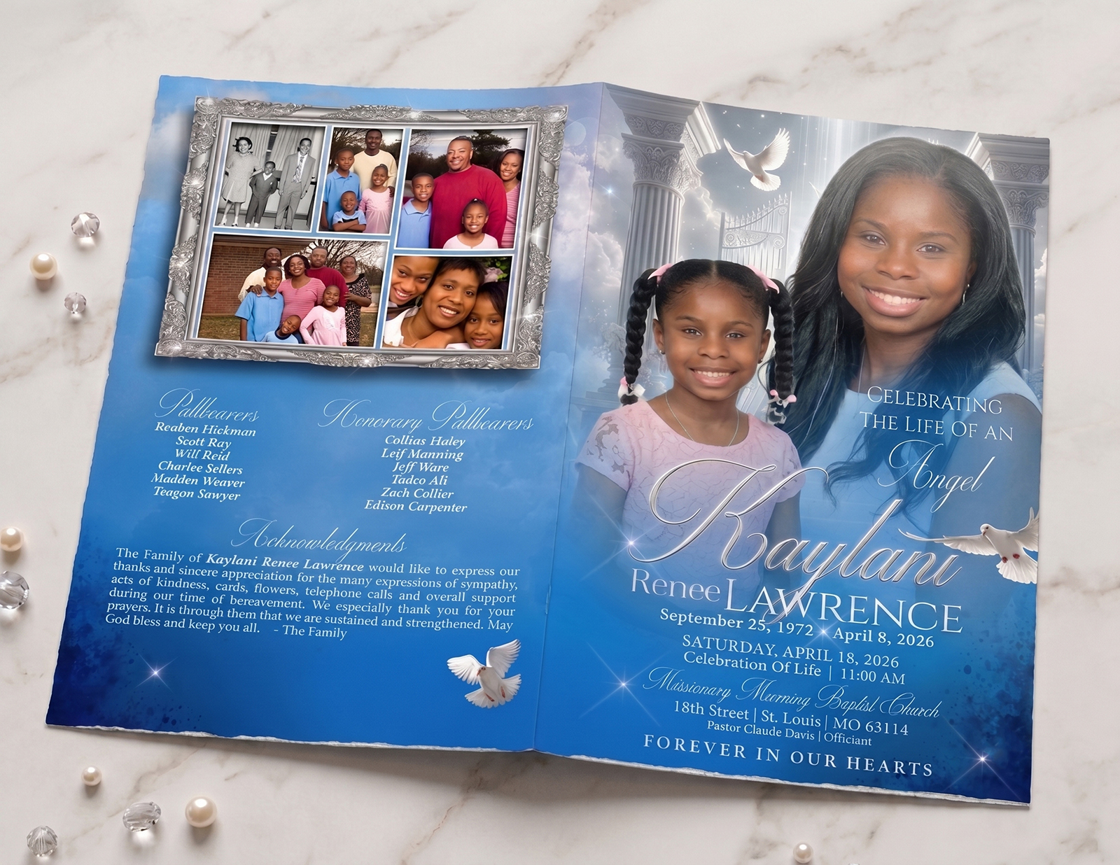 4-Page Bi-fold funeral program